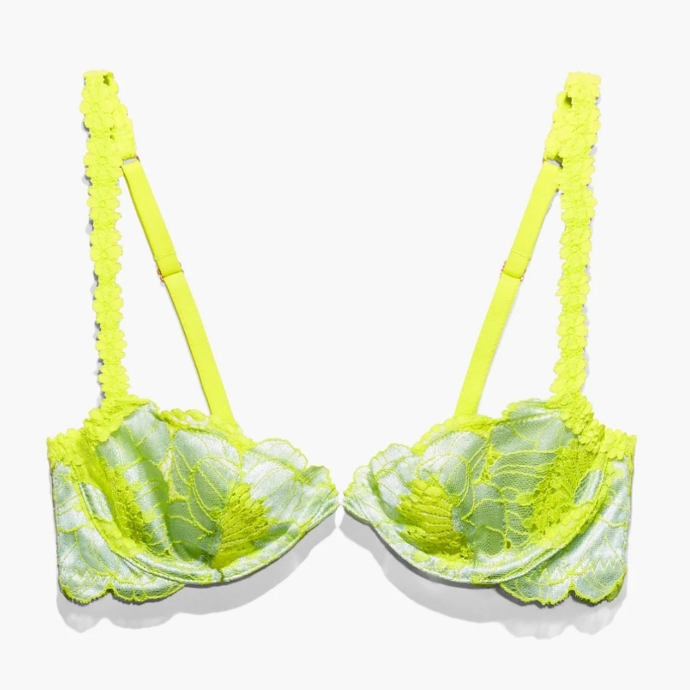Savage X Fenty Poppies Unlined Laxe Demi Bra 38D NWT